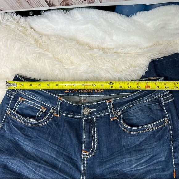 LA Idol Bootcut Dark Wash Denim Jeans Stretch - Picture 6 of 7